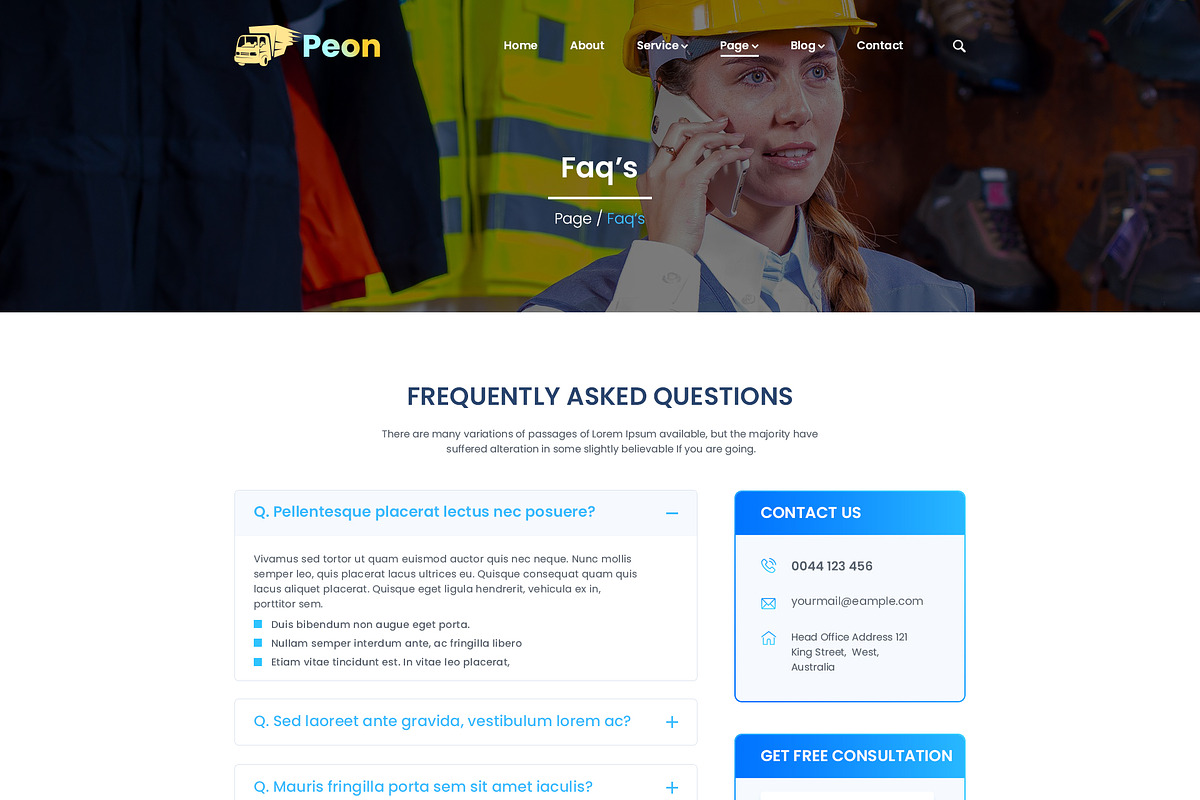 Peon - Logistic PSD Template, a Landing Page Template by Andit themes (Photo 21 of 34)