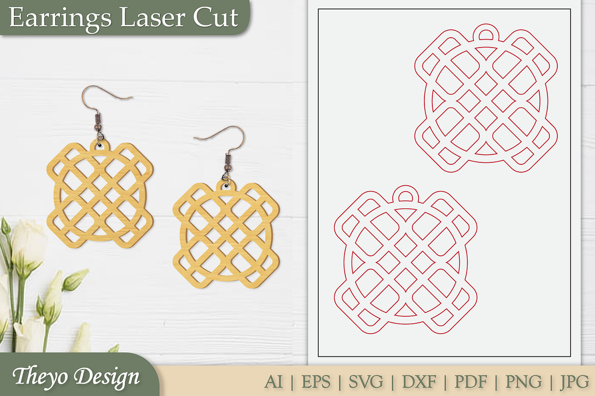 Abstract celtic Earrings Laser Cut, an Illustration by Theyo Design (Photo 9 of 13)