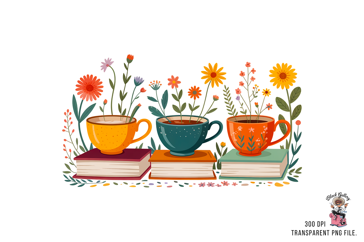 10 Books and Flowers Clipart PNG, an Illustration by Clipart Bloom (Photo 7 of 11)