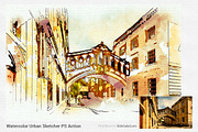 Watercolor Urban Sketcher PS Action, an Action Add-On by SlideSalad (Thumbnail 18 of 21)