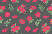 Dog-roses set and seamless pattern, a Decorative Illustration by Good Studio (Thumbnail 5 of 9)