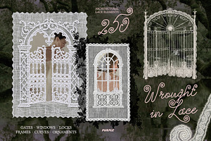 Wrought in Lace: 250 PNG Elements, an Object Graphic by Purple