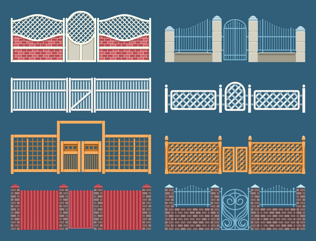 Fences And Gates Vector Set by Microvector  Creative Market