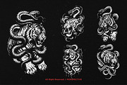 10 Bundle Dark Art Tiger Snake Fight, an Illustration by Morspective (Thumbnail 3 of 7)