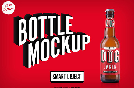 Beer bottle mockup