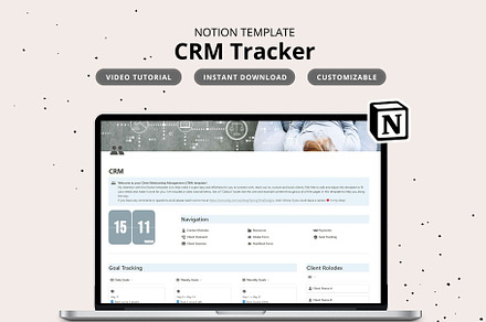 CRM Tracker Notion Template, a Templates & Theme by Saving Time Designs