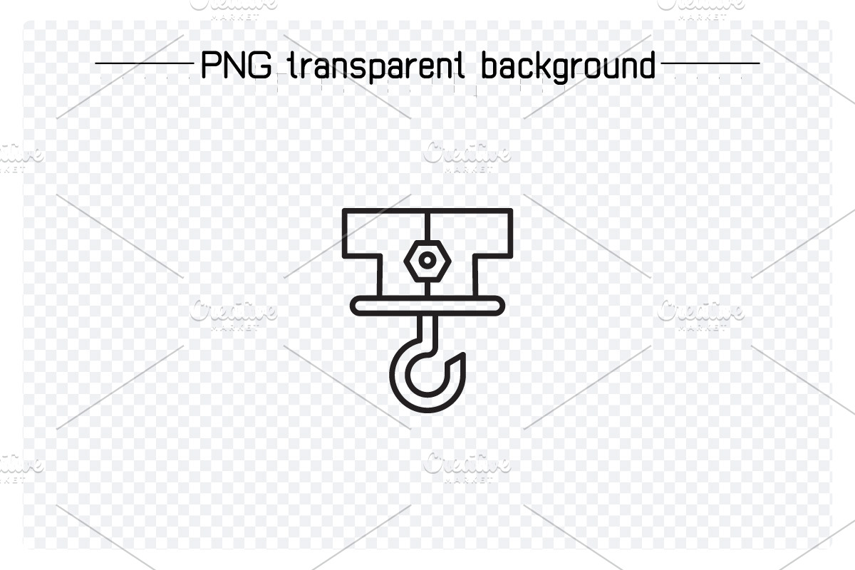 Industrial Crane Hook Icons, an Outline Icon by Designfour (Photo 2 of 7)