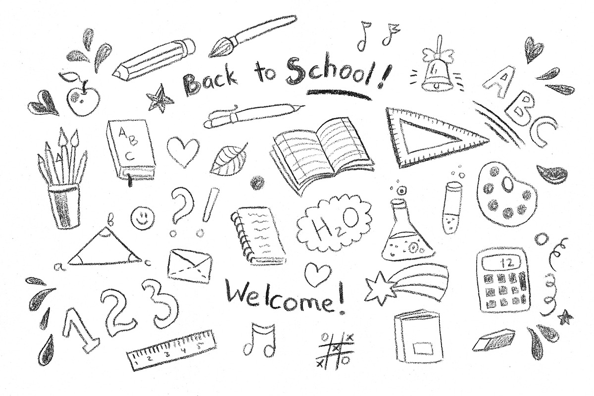 Back to School (White), an Education Illustration by natsa