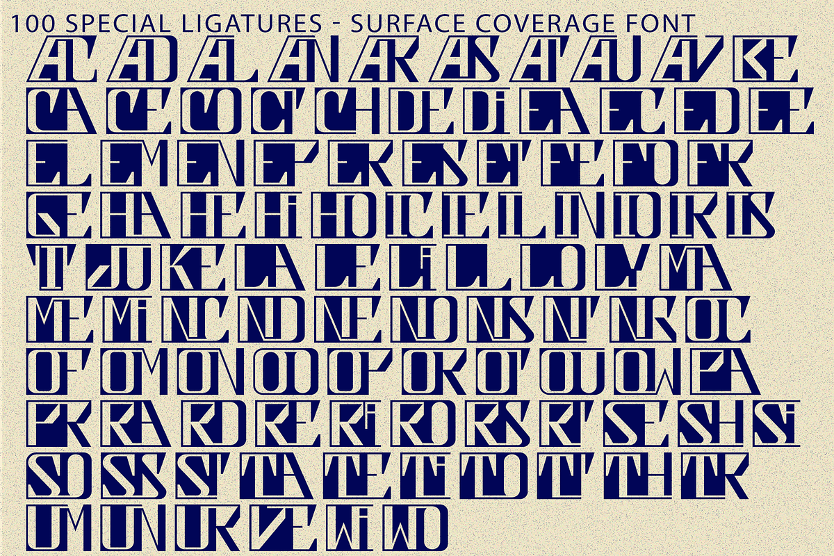 Surface Coverage - Art Deco Font, a Symbol Font by 177Studio (Photo 8 of 8)