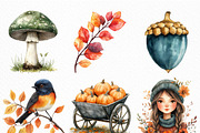 Watercolor Velvet Autumn Clipart, an Illustration by Craft Nest (Thumbnail 2 of 6)