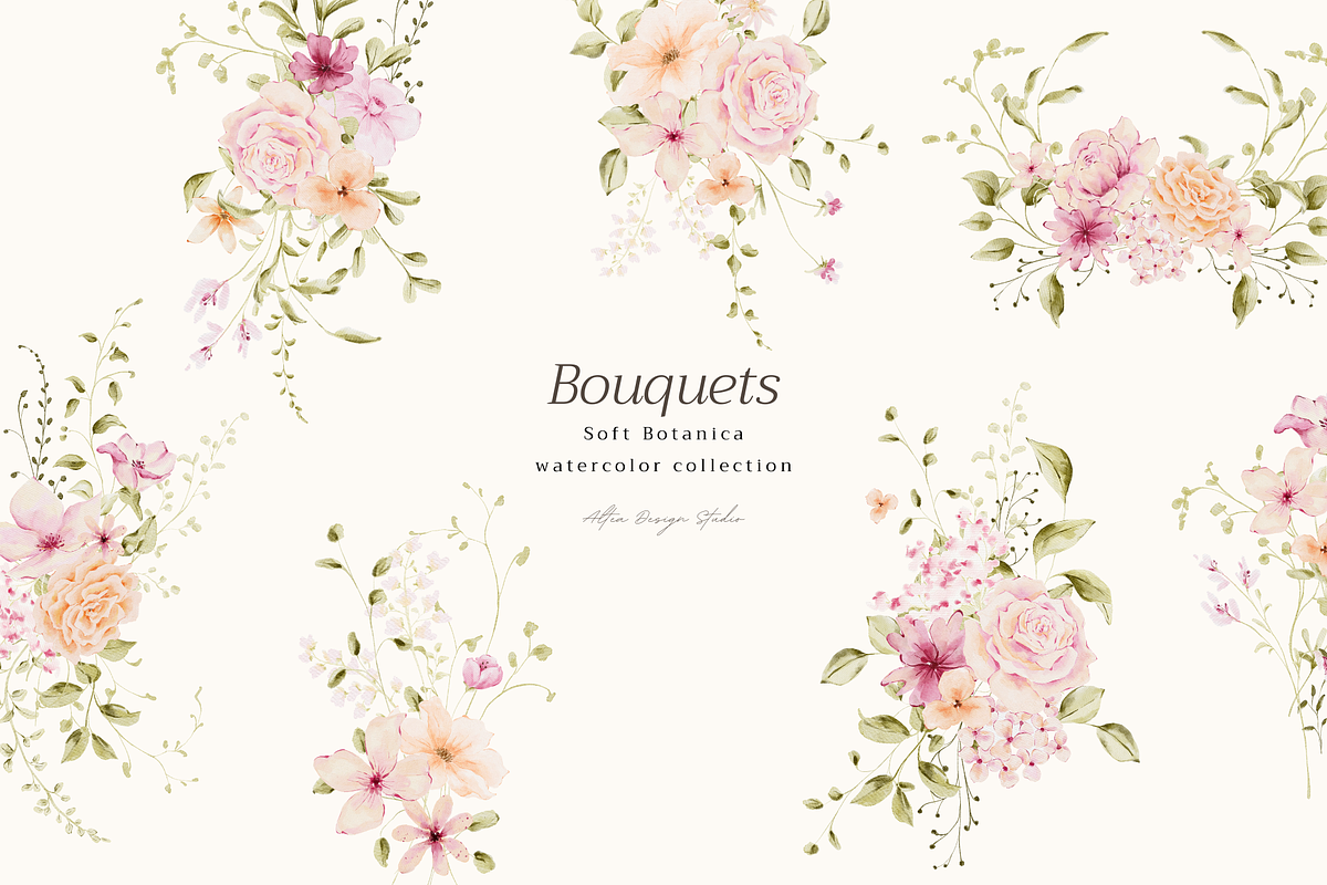 Delicate Pastel Watercolor Flowers, a Decorative Illustration by Altea Design Studio (Photo 21 of 26)