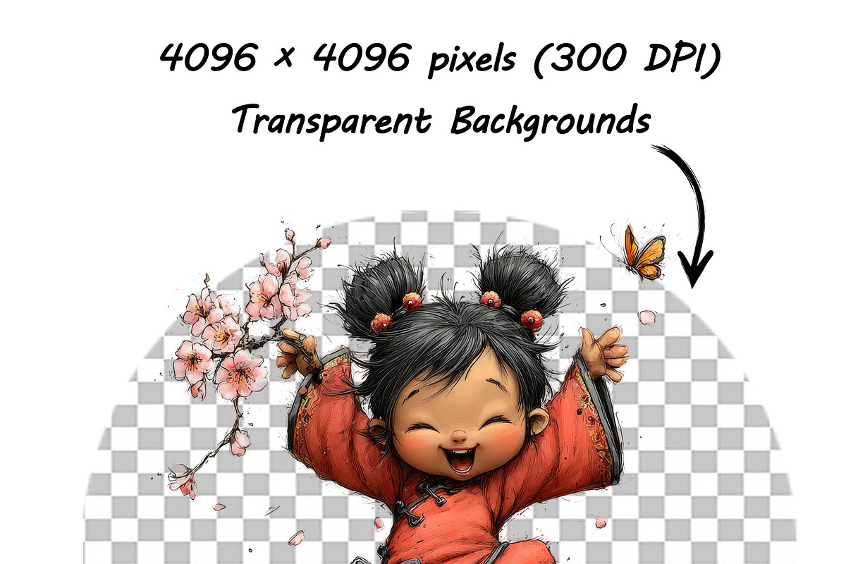 Whimsical Girl and Cat Clipart Set, a Person Illustration by one-touch (Photo 13 of 18)