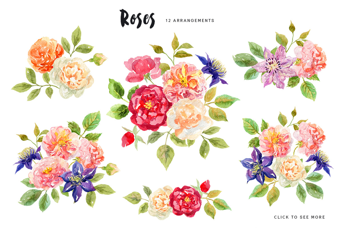 Roses. Watercolor collection, an Illustration by OJardin (Photo 2 of 5)