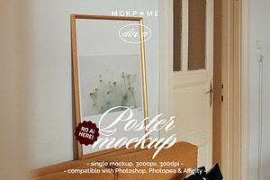 Large golden frame interior mockup