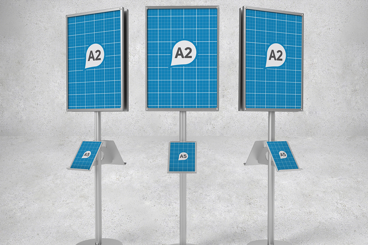 Sign Holder & Poster Stands Mockups, a Print Template by Kongkow (Photo 3 of 8)