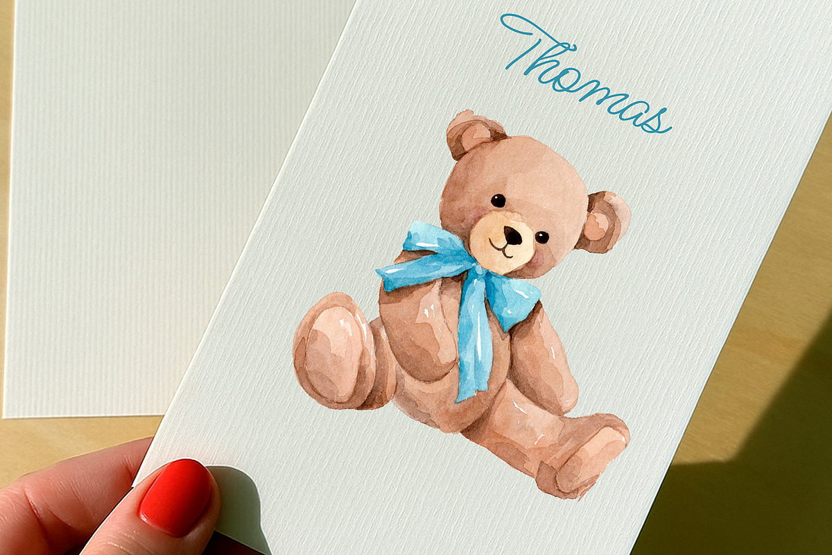 Teddy Bears – Watercolor Clipart set, an Illustration by Marine art (Photo 4 of 4)