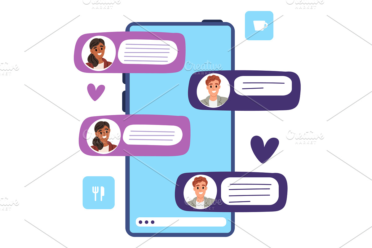 Smartphone screen with text message, a Technology Illustration by Vectorbuum