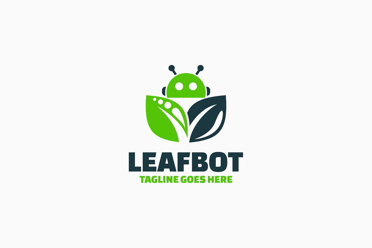 Leafbot Simple Mascot Logo, a Branding & Logo Template by Artnivora.Std