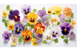 Pansies Watercolor Illustration -