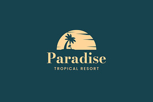 Tropical Resort Palm Tree Logo, a Branding & Logo Template by Dyn Studio