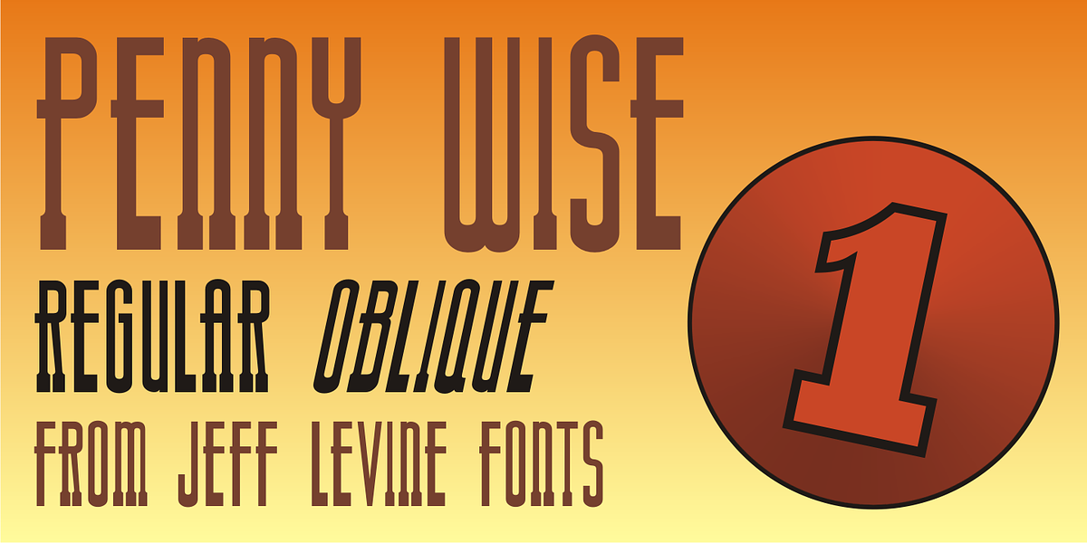 Penny Wise JNL, a Slab Serif Font by Jeff Levine Fonts