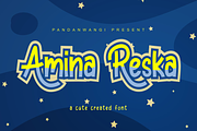 Amina Reska - Cute Fun Display, a Font by Pandanwangi (Thumbnail 1 of 8)