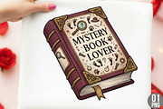 Mystery Book Lover PNG, Cozy Bookish, an Illustration by Designking (Thumbnail 1 of 6)