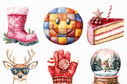 Cute Funky Christmas Clipart Bundle, an Illustration by Craft Nest (Thumbnail 5 of 6)