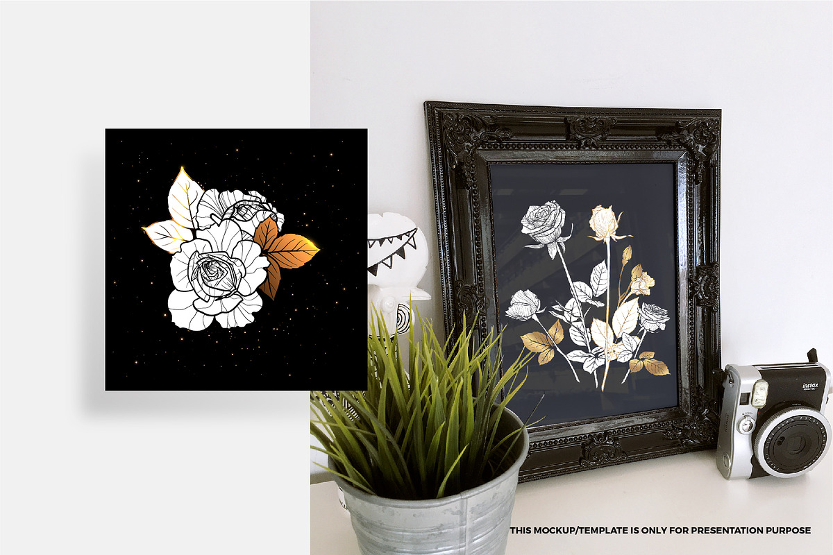 Hand drawn outline vector roses, a Decorative Illustration by MuzaInspires (Photo 5 of 5)