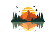 Sunset Adventure Camping Badge Set, an Object Graphic by Designs_River (Thumbnail 4 of 13)