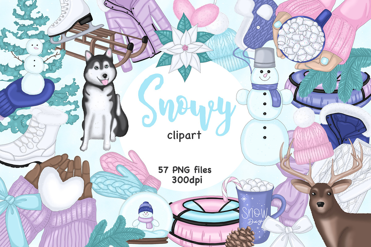 Snowy Clipart, a Sport Illustration by GlamArtZhanna (Photo 1 of 4)