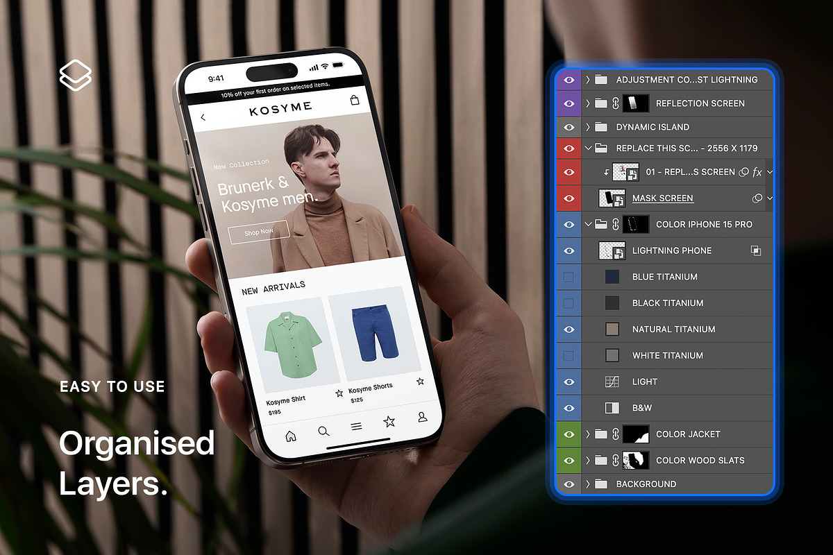 15 Phone 15 Pro In Hand Mockups, an iPhone Mockup by Asylab (Photo 8 of 26)