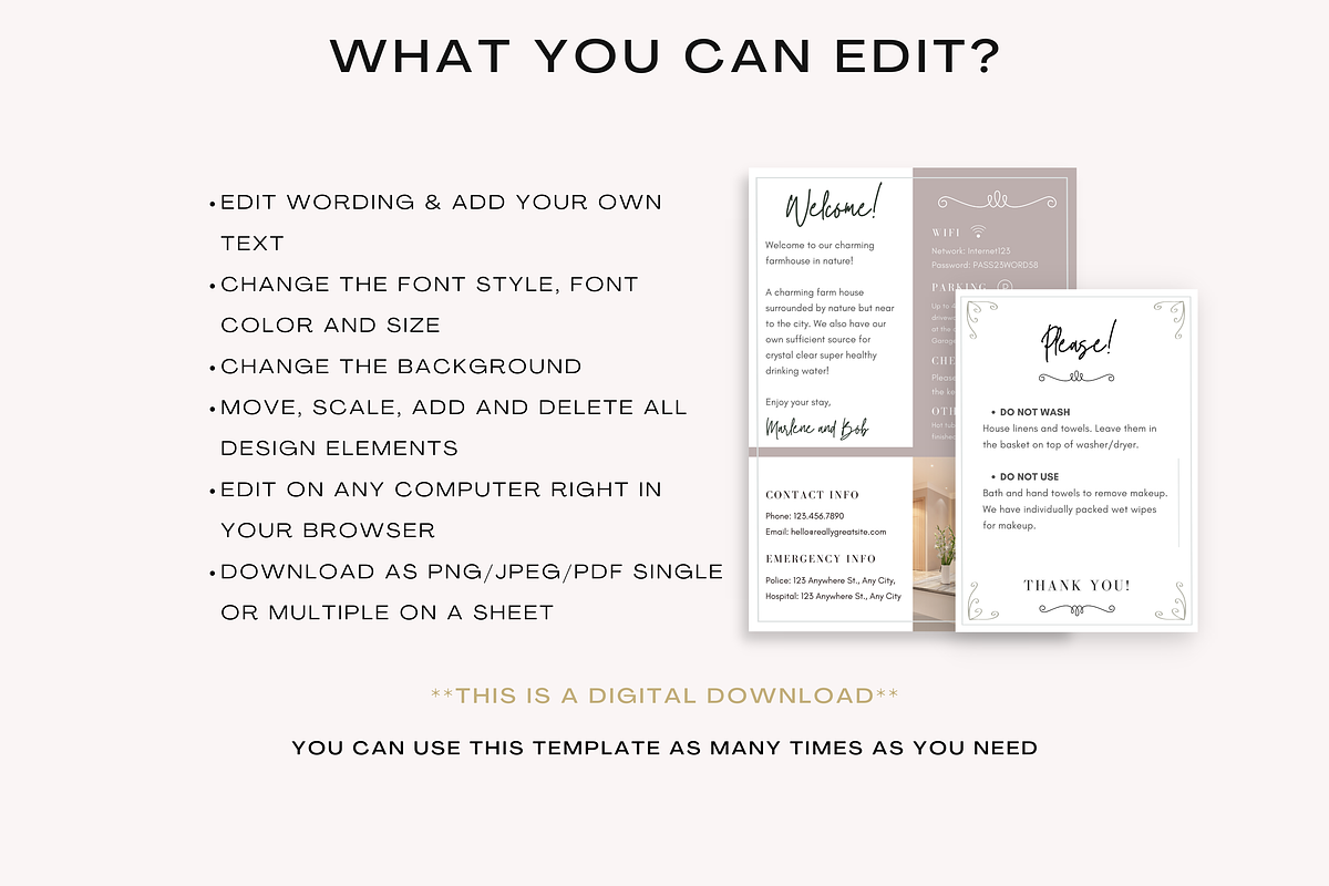 Airbnb Welcome Signs Canva Templates, a Templates & Theme by Cosmic Design (Photo 2 of 7)
