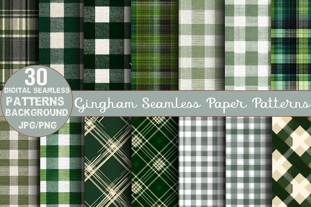 Gingham Seamless Paper Patterns, a Pattern Graphic by DreamCafeArt (Photo 1 of 7)