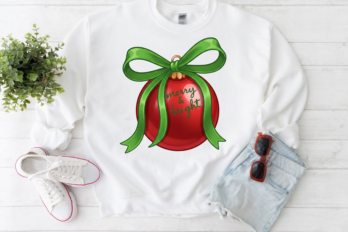 Merry & Bright Christmas Ornament, an Illustration by Craft Nest (Photo 5 of 5)