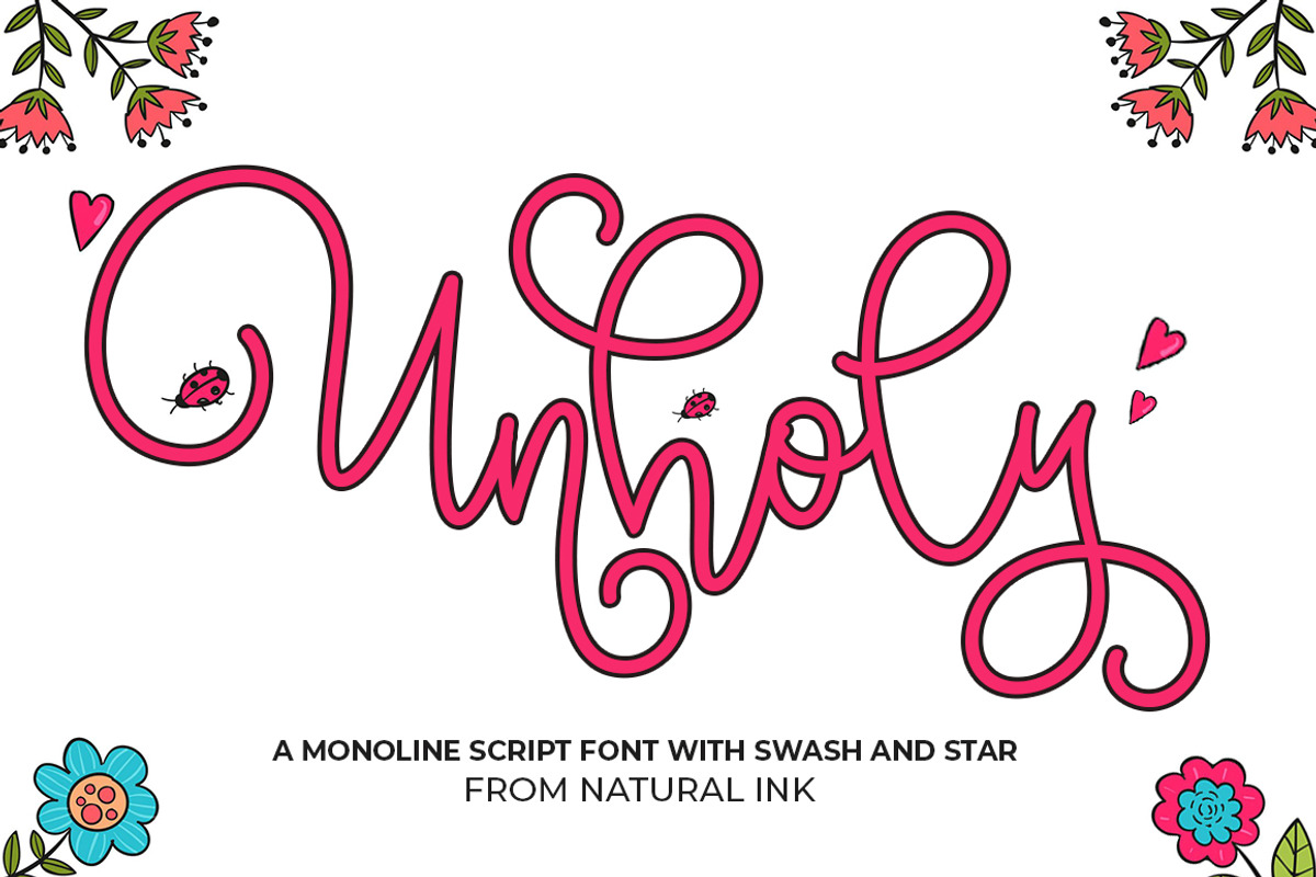 Unholy, a Script Font by Natural Ink Studio (Photo 1 of 7)