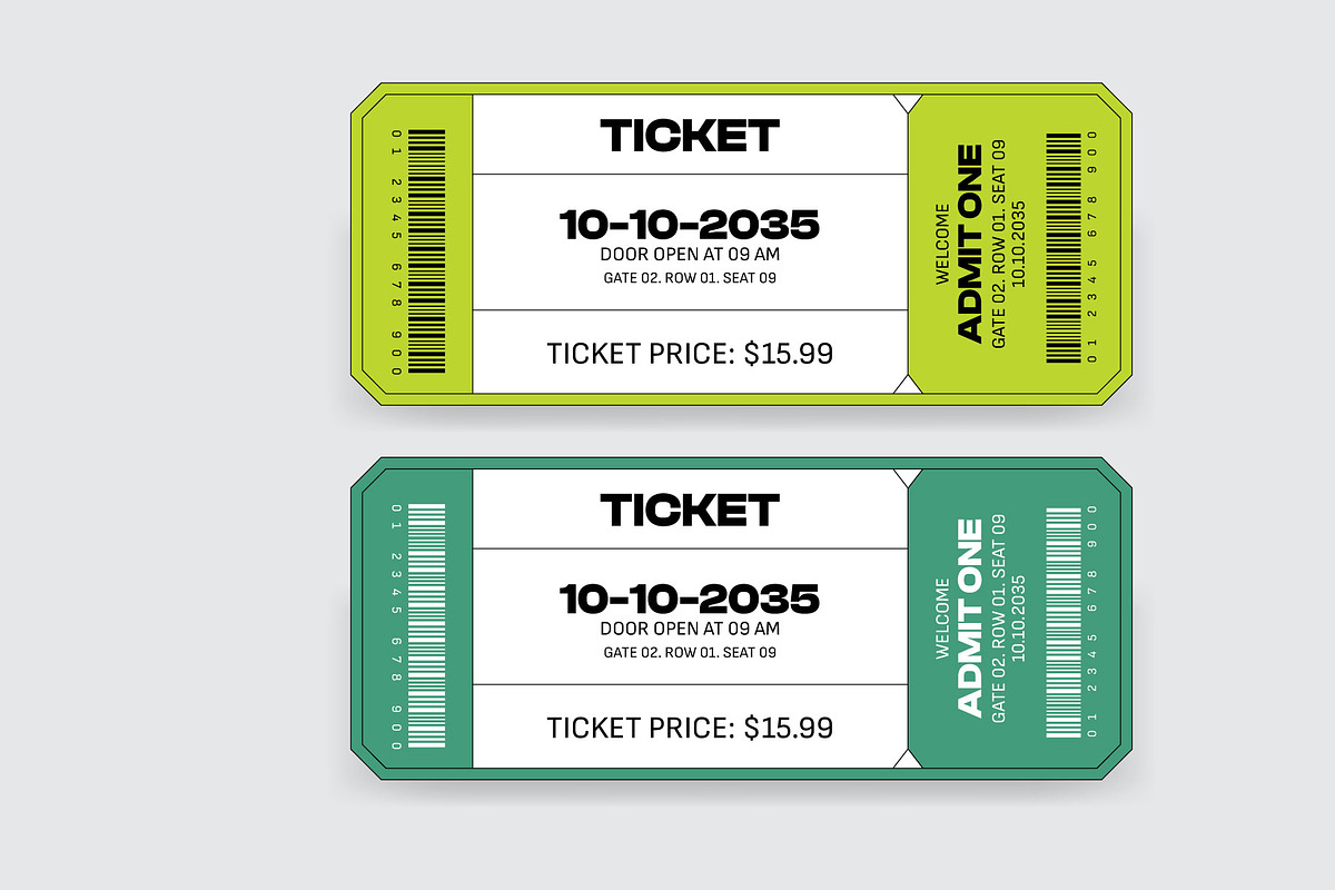 Black and White Simple tickets, a Stationery Template by Kazi Hossain (Photo 3 of 3)
