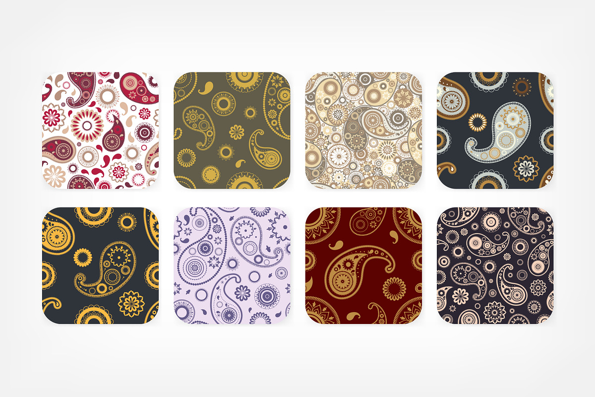 Oriental paisley set, patterns, a Decorative Illustration by Good Studio (Photo 3 of 11)