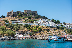 Lindos village Acropolis and beach, a Nature Photo by COLORFUL