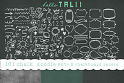 101 Chalk doodles + 3 chalkboard JPG, an Education Illustration by Hello Talii (Thumbnail 1 of 4)