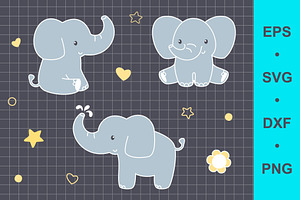 Baby elephant clip art