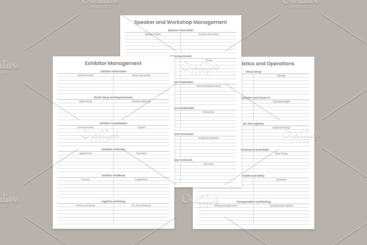 Event Planner Pages Set V-20, a Stationery Template by shahsoft (Photo 3 of 3)