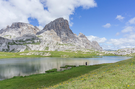 Enjoying the dolomites lake scenery stock photo containing italy and tre, a Nature Photo by HrastovaSiska