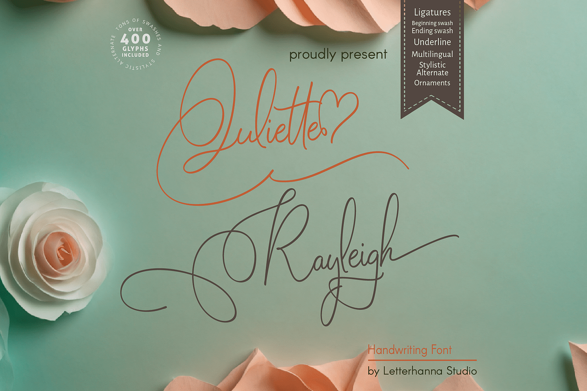 Juliette Rayleigh Font, a Handwritten Font by Letterhanna Studio (Photo 1 of 15)