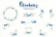 Blueberry watercolor clipart, an Illustration by everysunsun (Thumbnail 3 of 4)
