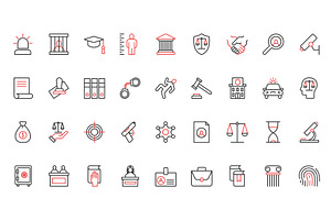 Law justice icons, an Object Illustration by Lemberg Vector