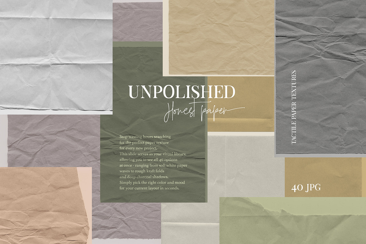 Unpolished Tactile Paper Textures, a Texture Graphic by Elena Pimonova (Photo 10 of 11)