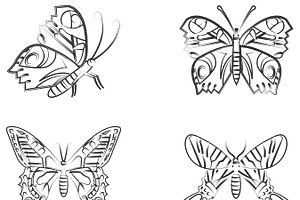 Butterfly Outlines Set 2 Procreate