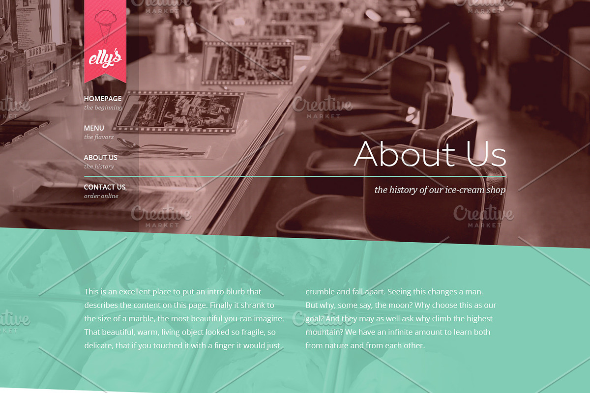 Elly's Ice Cream PSD Template (2015), a Websites & App Template by Mosaic Web Market (Photo 3 of 3)