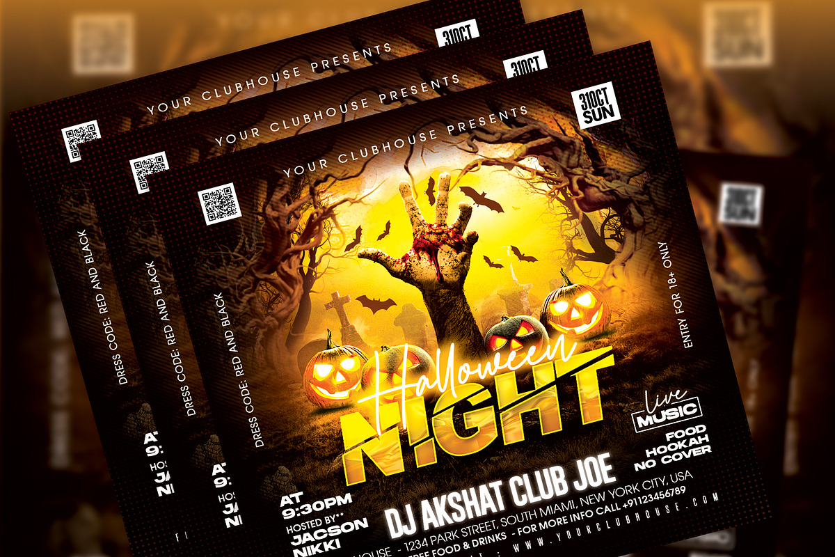 Halloween Flyer Template, a Flyer Template by MithilaCreation (Photo 5 of 6)